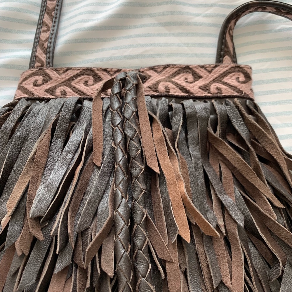 Lucky Brand.   small fringe crossbody purse.